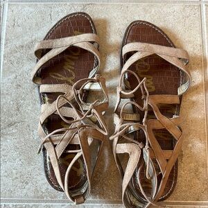 Sam Edelman Tan Strappy Sandals with Cushioned Footbed
